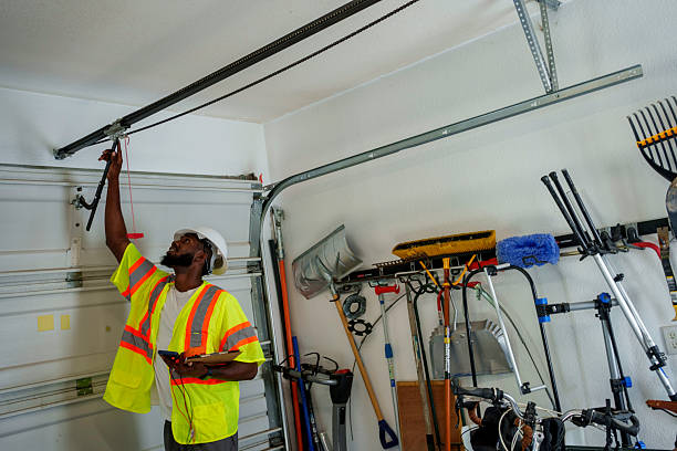 Professional Garage Door Panel Replacement technician working in Zimmerman, MN